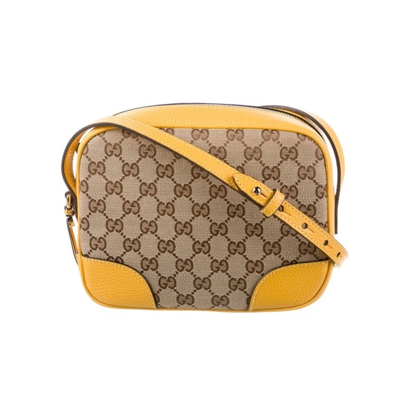 Gucci Bree Ebony Canvas/Buttercream Leather Crossbody - Picture 1 of 10